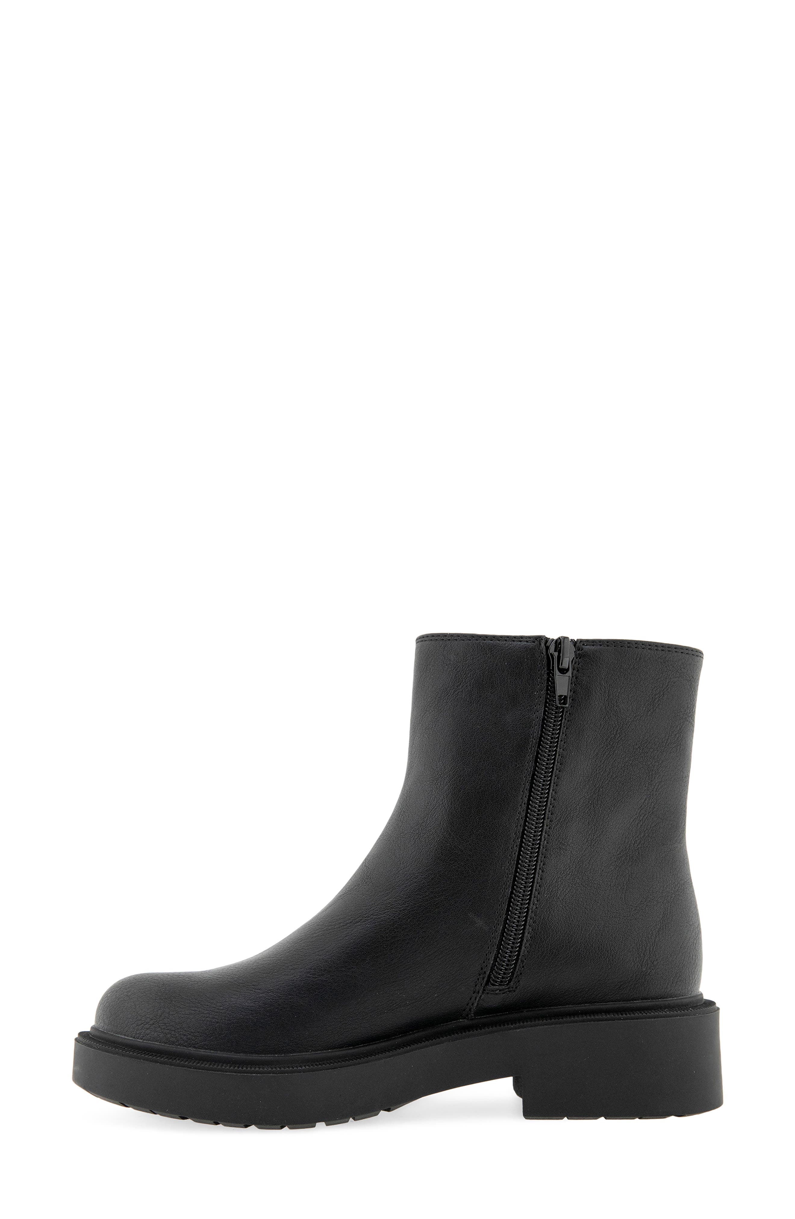 Ronnie Faux Leather Combat Boot, Alternate, color, BLACK