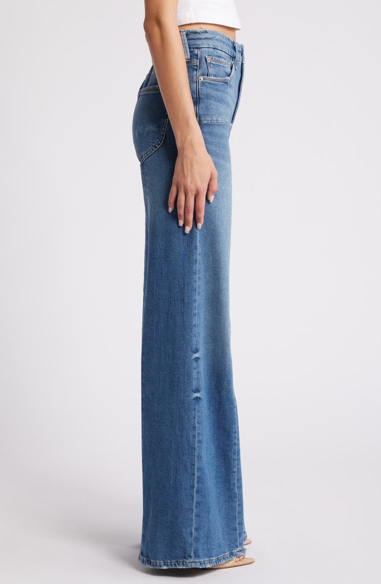 Good American Good Waist Center Seam Palazzo Jeans, Alternate, color, Indigo659