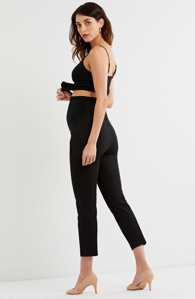 A PEA IN THE POD Curie Secret Fit Crop Maternity Pants, Alternate, color,
