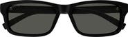 Gucci 57mm Rectangular Sunglasses