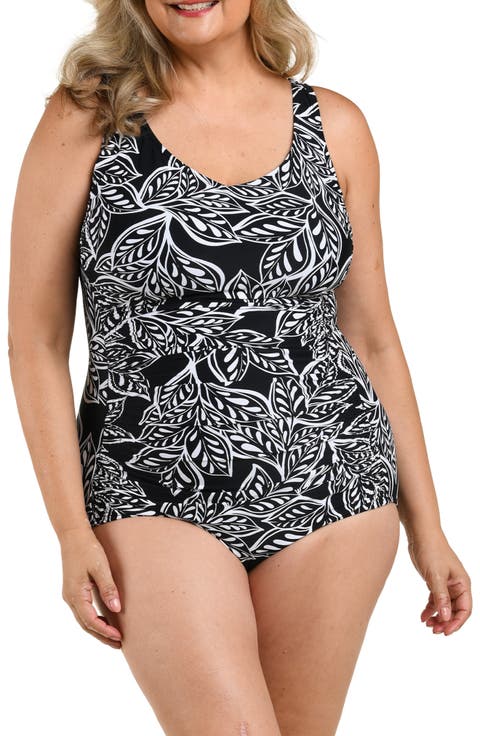 Native Vines V-Neck One-Piece Swimsuit