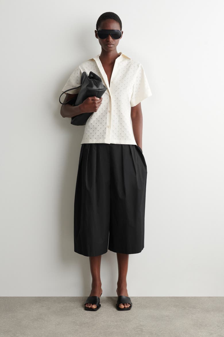 Polka-dot Jacquard Cotton Shirt, Alternate, color, WHITE / POLKA DOT
