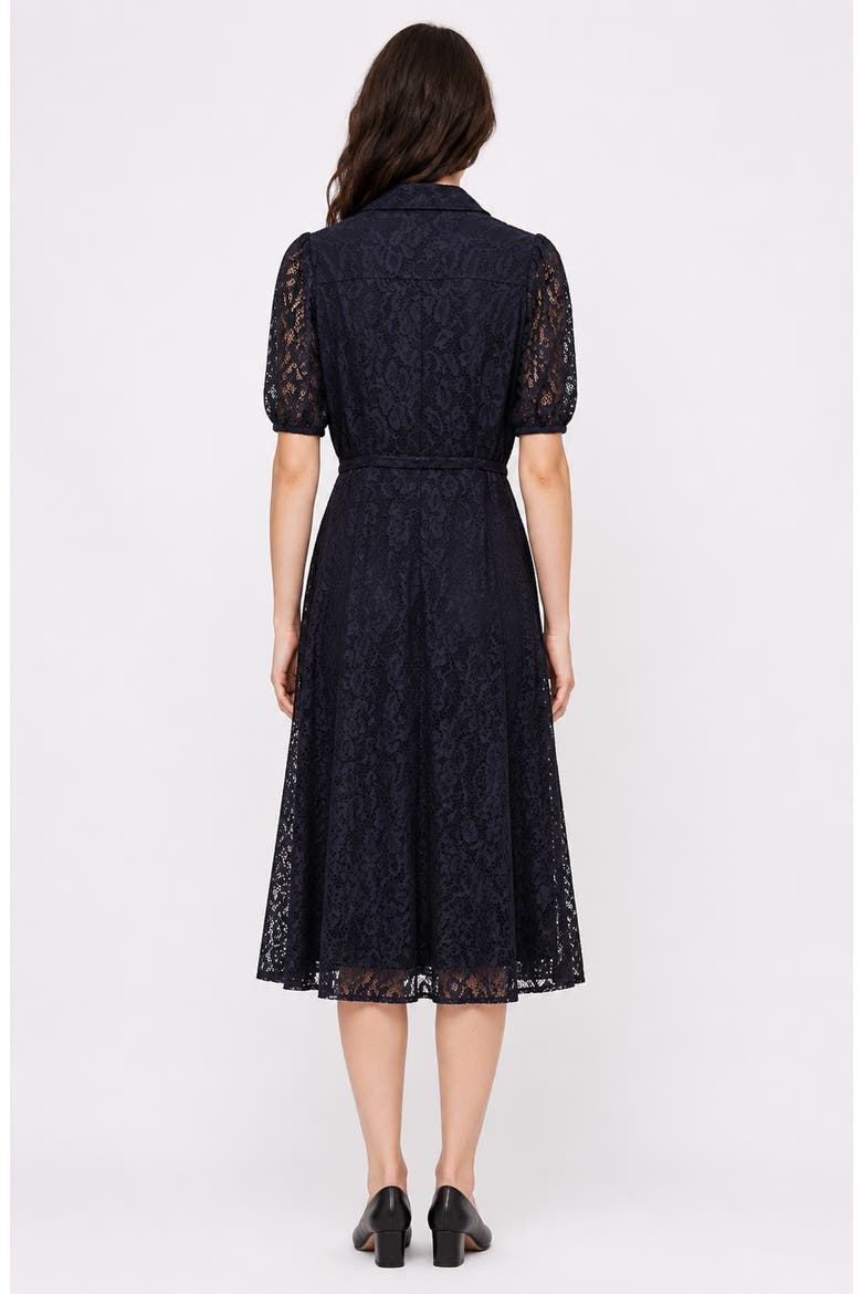 Stretch Lace Short Sleeve Shirtdress, Alternate, color, NANETTE NAVY