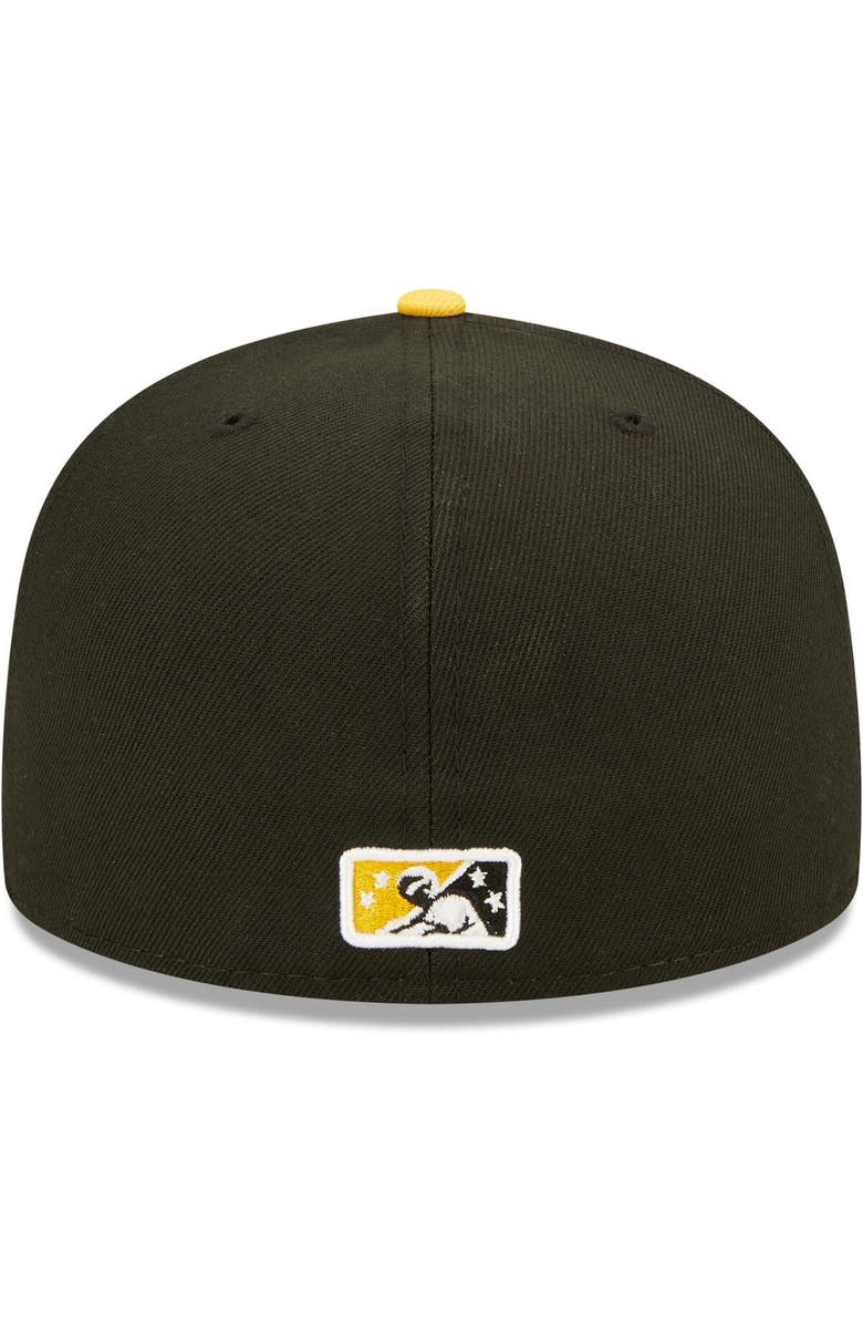 New Era Men's New Era Black Salt Lake Bees Alternate Logo 2 Authentic Collection 59FIFTY Fitted Hat, Alternate, color, 