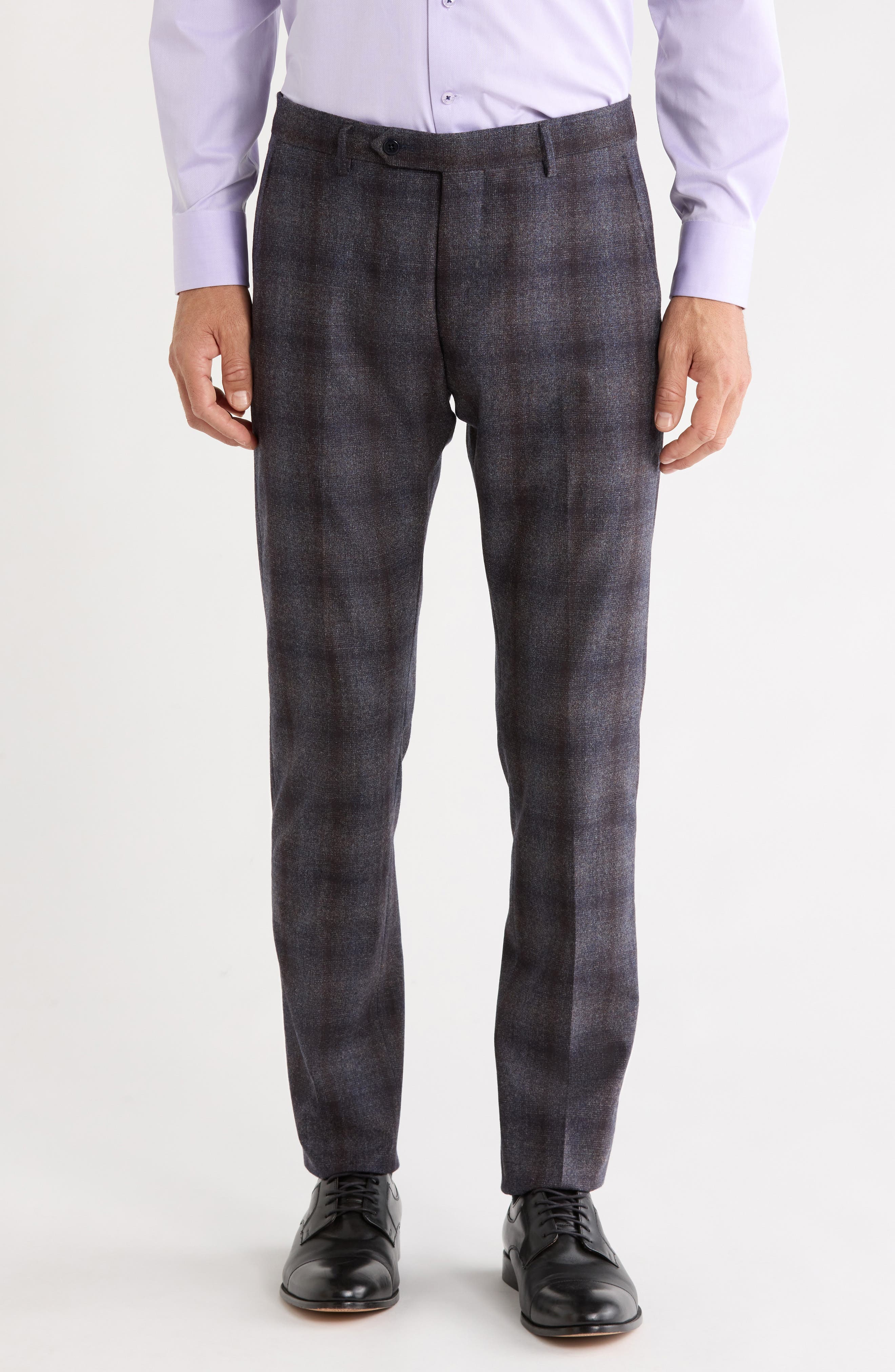 Noah Plaid Wool Blend Trousers