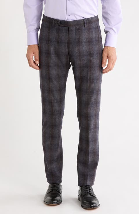 Noah Plaid Wool Blend Trousers