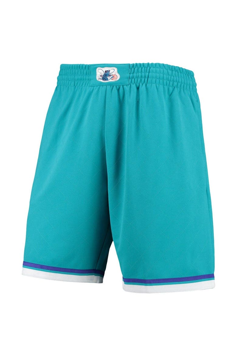 Men's Mitchell & Ness Teal Charlotte Hornets 1992 Hardwood Classics 75th Anniversary Swingman Shorts, Alternate, color, Teal