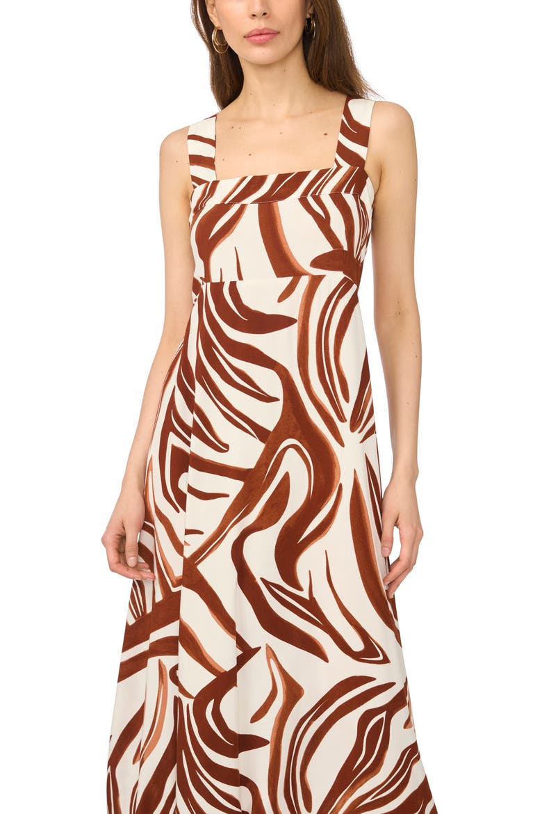 Hanky Hemsmocked Maxi Dress, Alternate, color, CHOCOLATE FONDANT