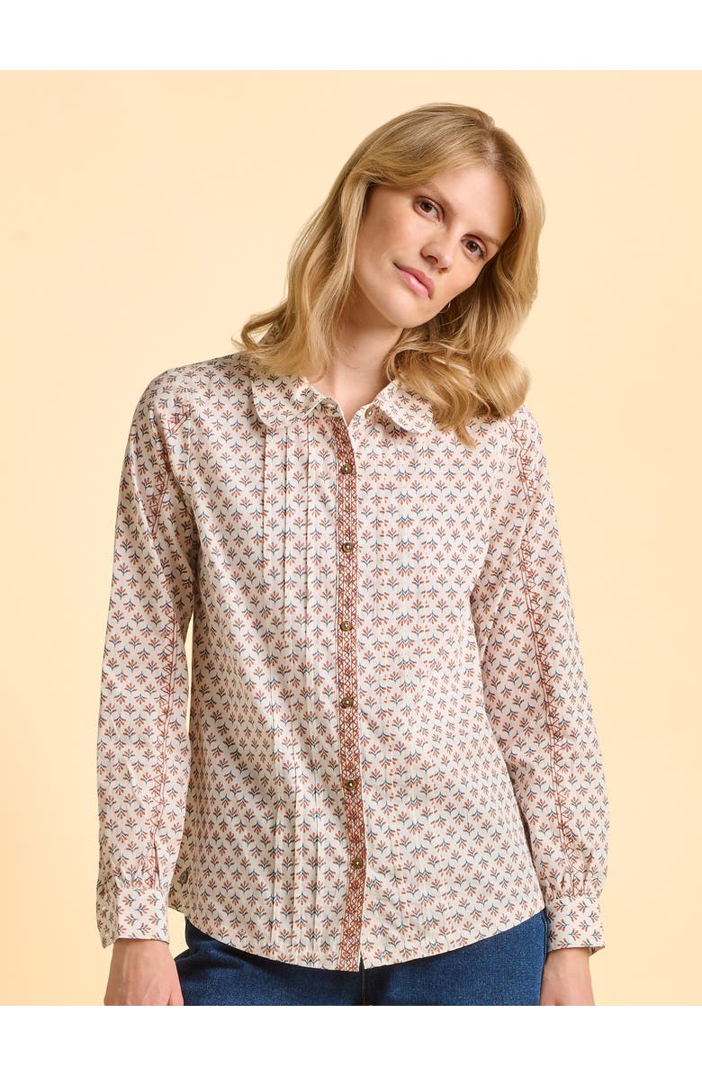 Brakeburn Tarja Long Sleeve Printed Shirt, Alternate, color, Cream