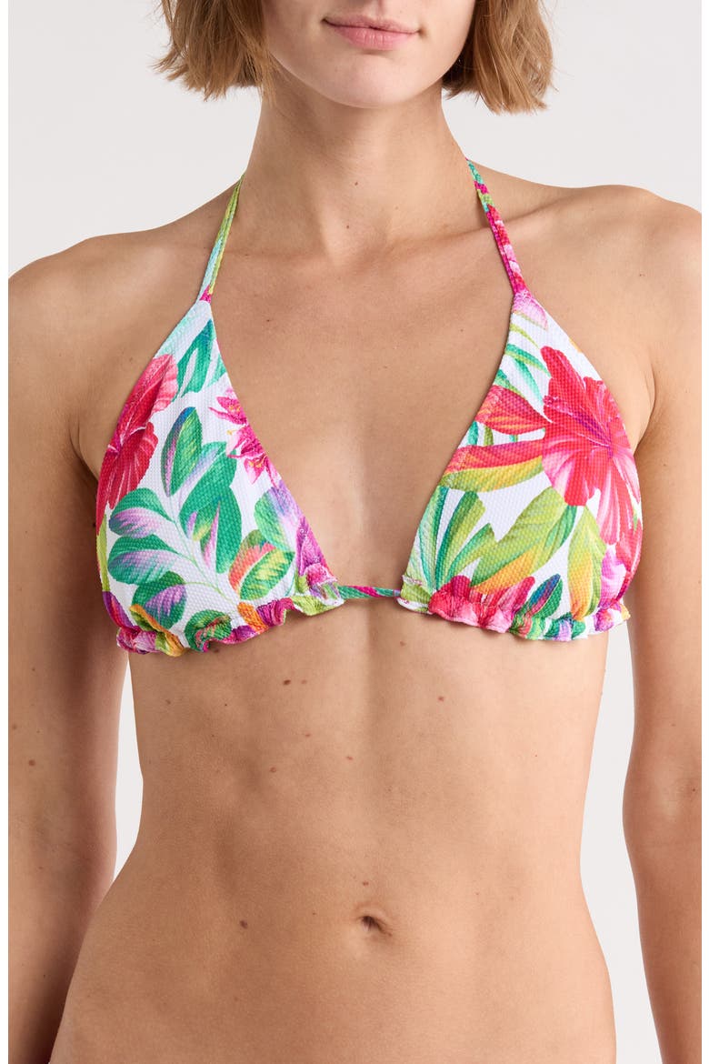 Island Cays Reversible Triangle Bikini Top, Main, color, PINK MAUI