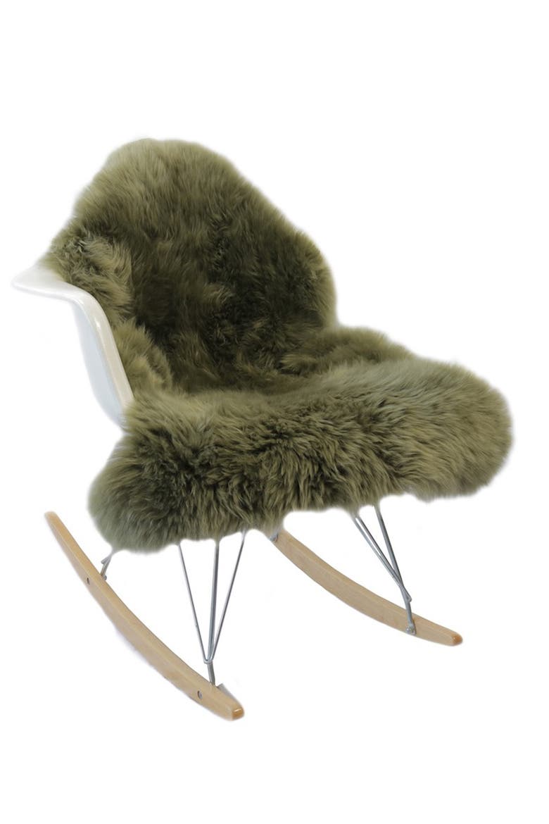 Milan Genuine Sheepskin Shearling Throw 24" x 36", Alternate, color, KHAKI