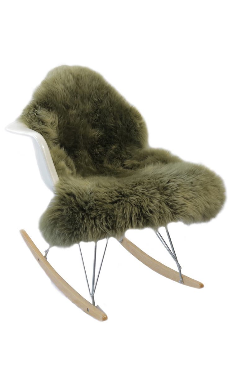 NATURAL Milan Genuine Sheepskin Shearling Throw 24" x 36", Alternate, color, Khaki