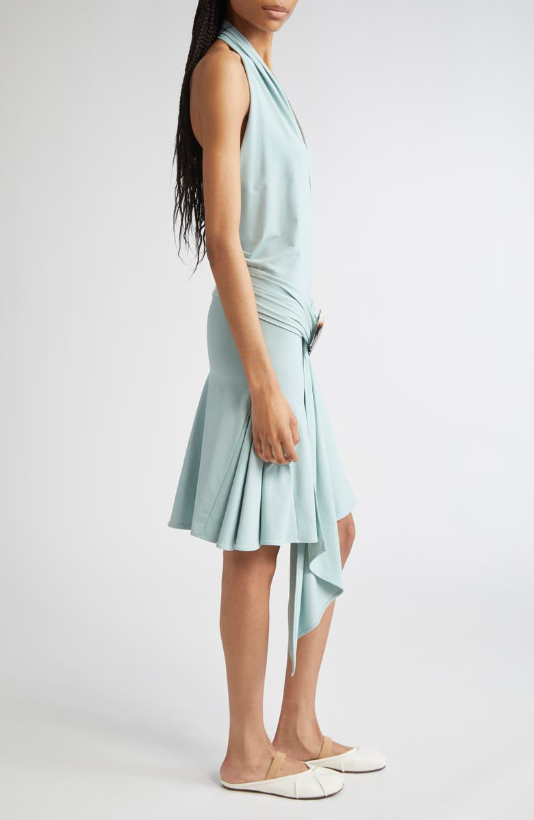 CONNER IVES Mother-of-Pearl Shell Sash Belt Halter Dress, Alternate, color, 