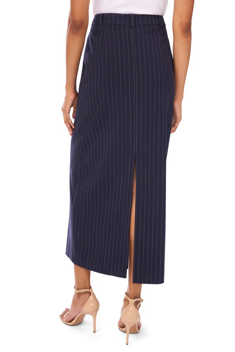 Pinstripe High Rise Midi Skirt, Alternate, color, CLASSIC NAVY