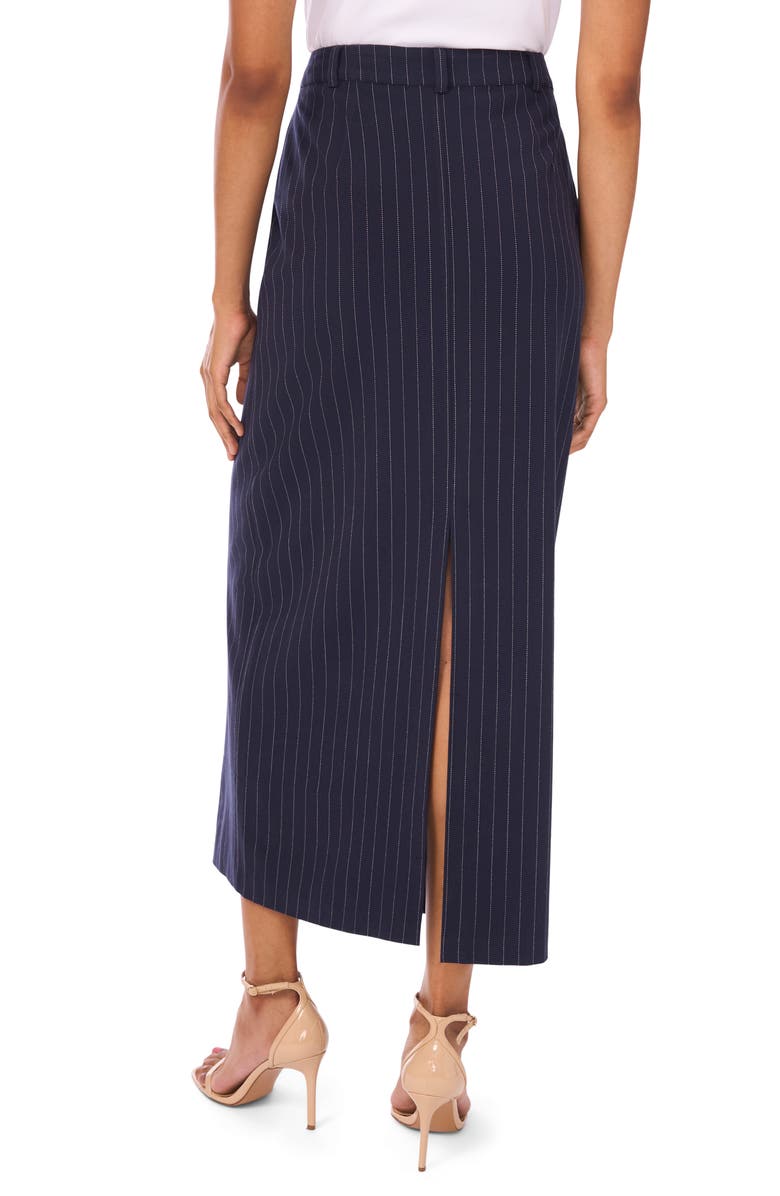 Halogen<sup>®</sup> Pinstripe High Rise Midi Skirt, Alternate, color, Classic Navy