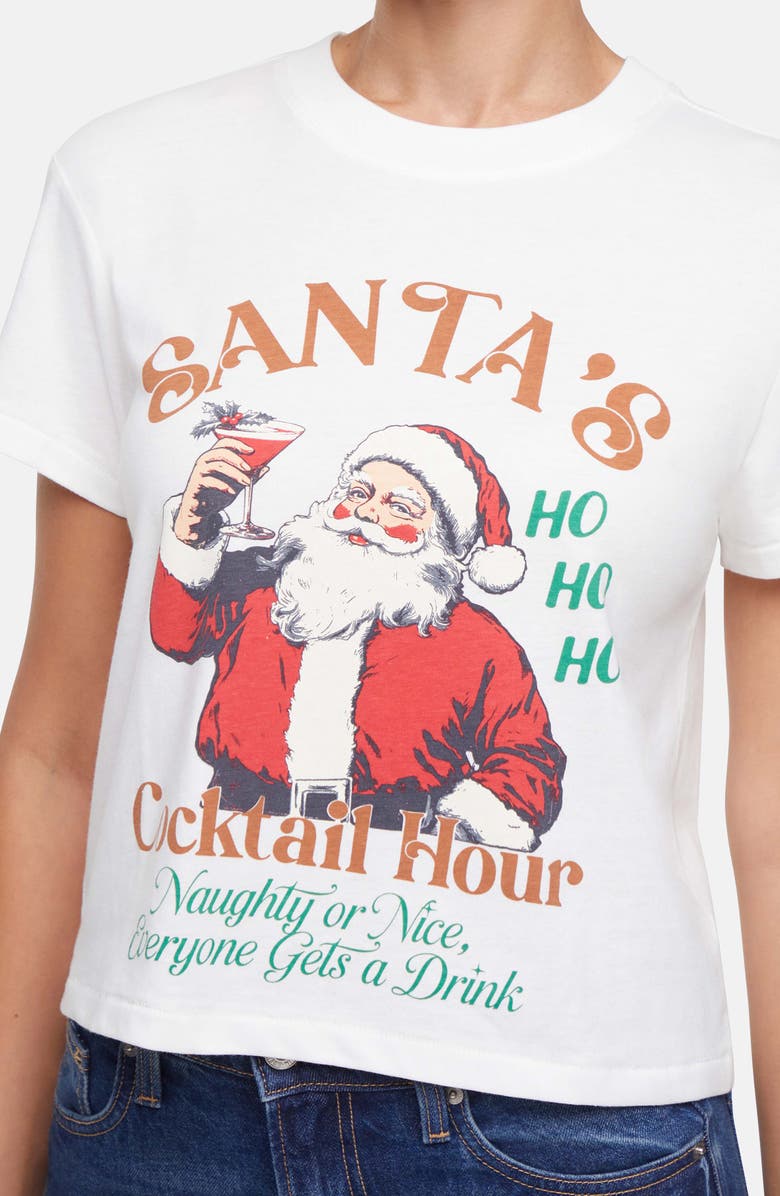 Wildfox Santa's Cocktail Hour T-shirt, Alternate, color, Snow White