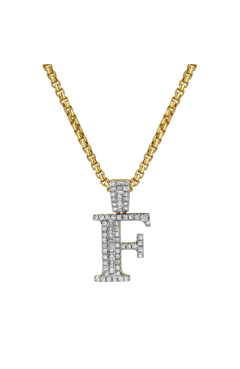 LuvMyJewelry F Initial Diamond Pendant 10K Yellow Gold - 0.71 Carats, Main, color, 10K Yellow Gold