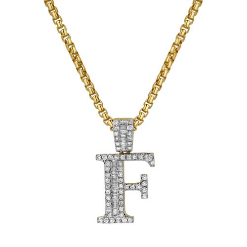 Luvmyjewelry F Initial Diamond Pendant 10k Yellow Gold In 10k Yellow Gold