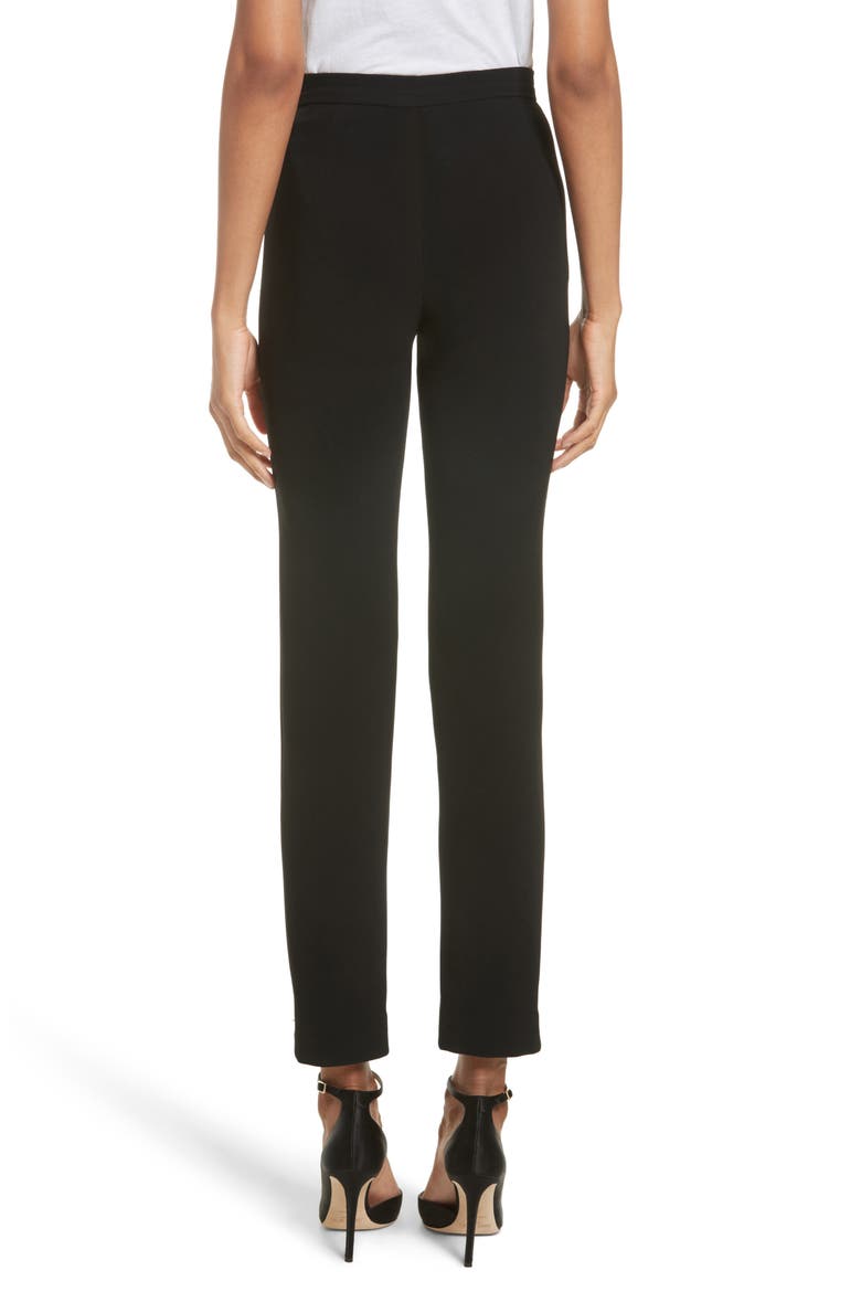 Crepe Cigarette Pants, Alternate, color, BLACK