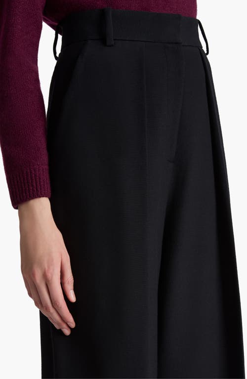 Khaite Teyana Pleated Woven Wide-leg Pants In Black