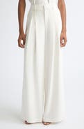 Cinq à Sept Marne Pleated Wide Leg Crepe Pants