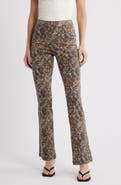 Hue Leopard Print Pull-On Bootcut Jeans