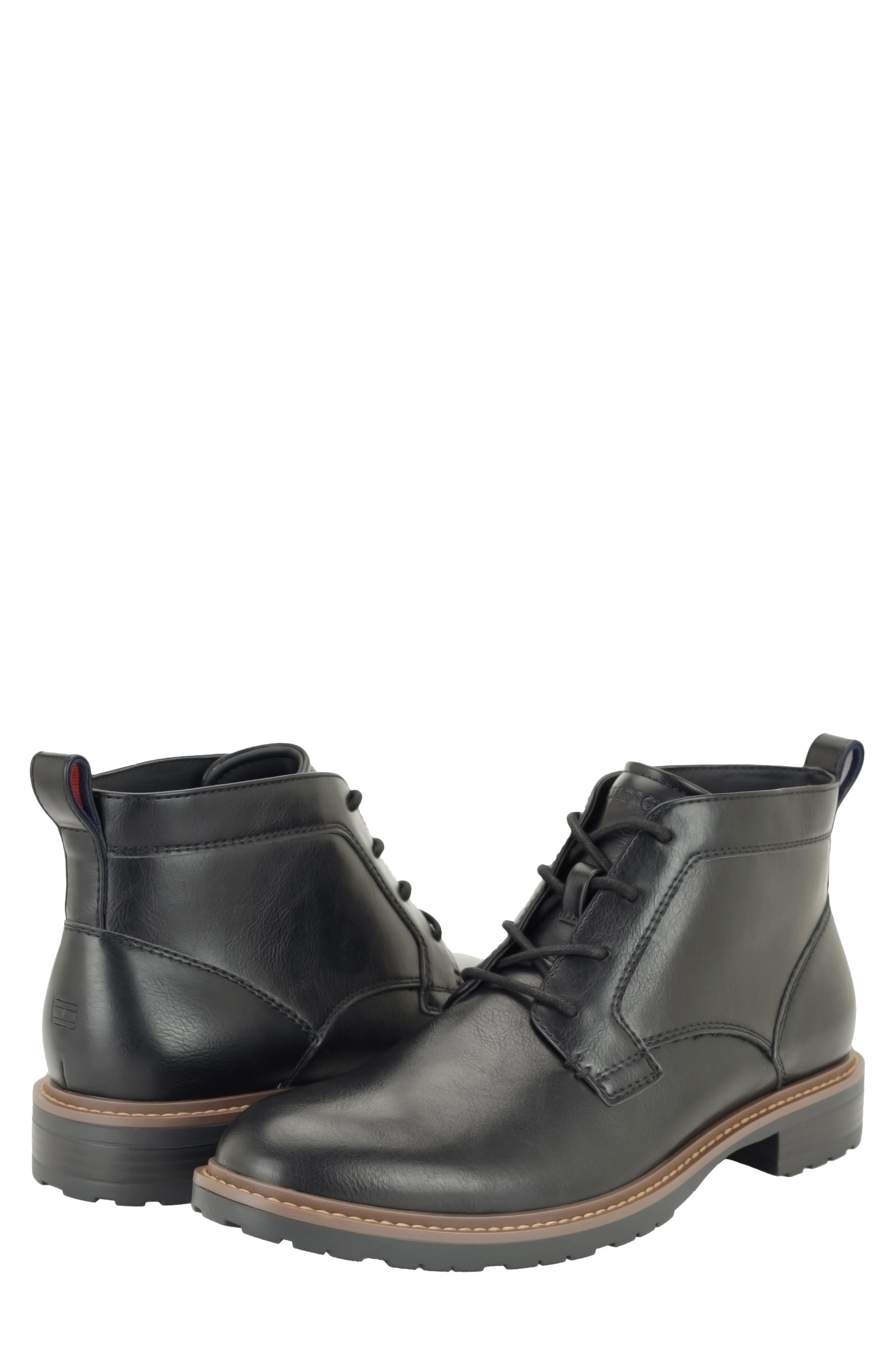 Reesh Faux Leather Chukka Boot, Alternate, color, BLACK