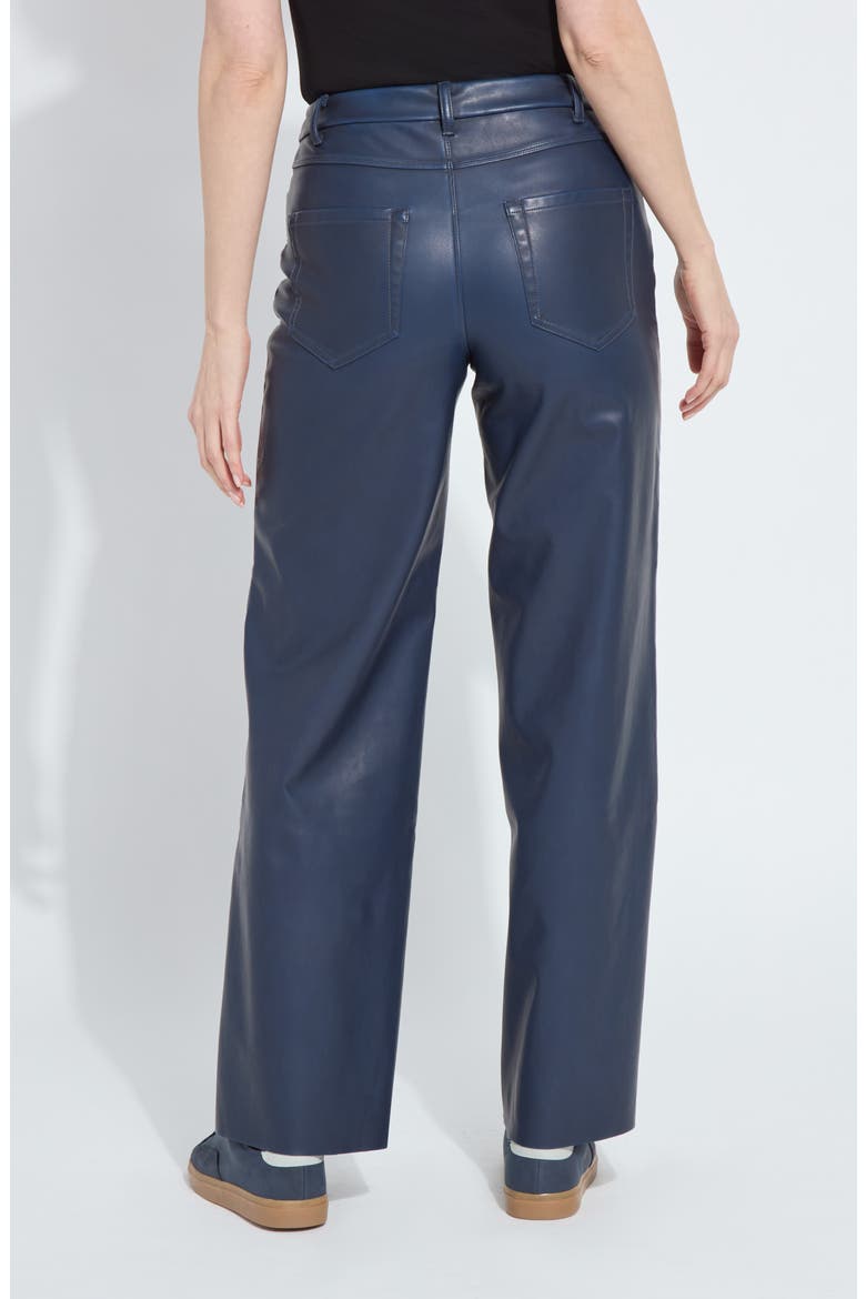 Cortina Faux Leather Wide Leg Pants, Alternate, color, DEEP BLUE