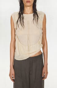 MANGO Overlay Top with Gathered Detail