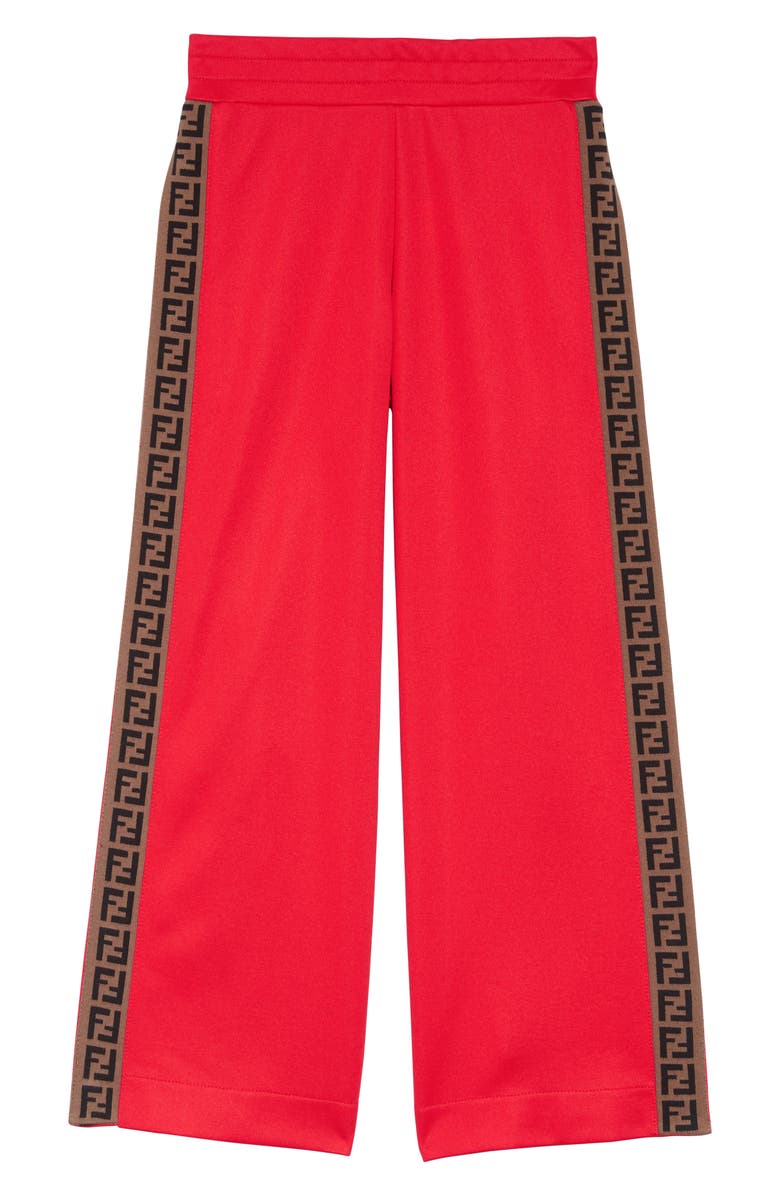Fendi Logo Detail Snap Outseam Track Pants, Main, color, F0qc9 Red