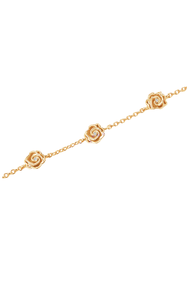 Rosie Diamond Bracelet | 3 natural diamonds | 925 Sterling Silver | Bracelet on Chain | 6.1 - 6.5 - 6.9 in | Yellow 18k-Gold Plated, Alternate, color, Yellow 18k Gold Plated