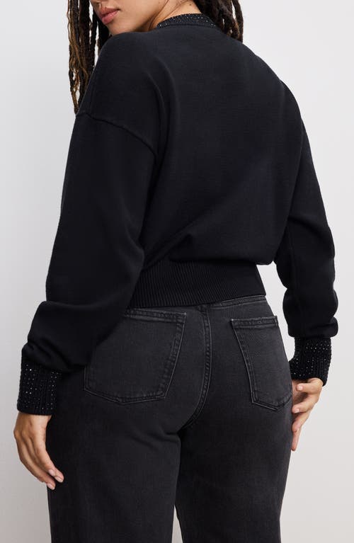 GOOD AMERICAN GOOD AMERICAN CRYSTAL CREWNECK SWEATER