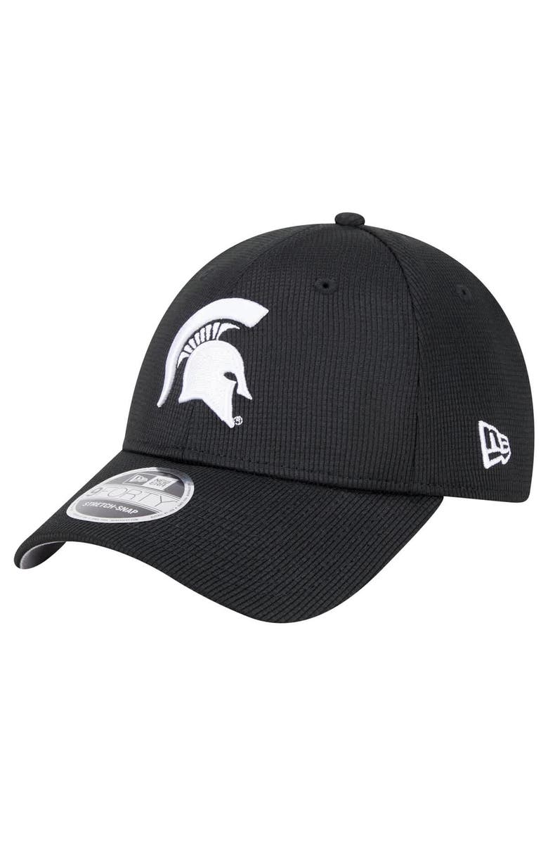 New Era Men's New Era Black Michigan State Spartans Pivot 9FORTY Stretch-Snap Adjustable Hat, Main, color, 