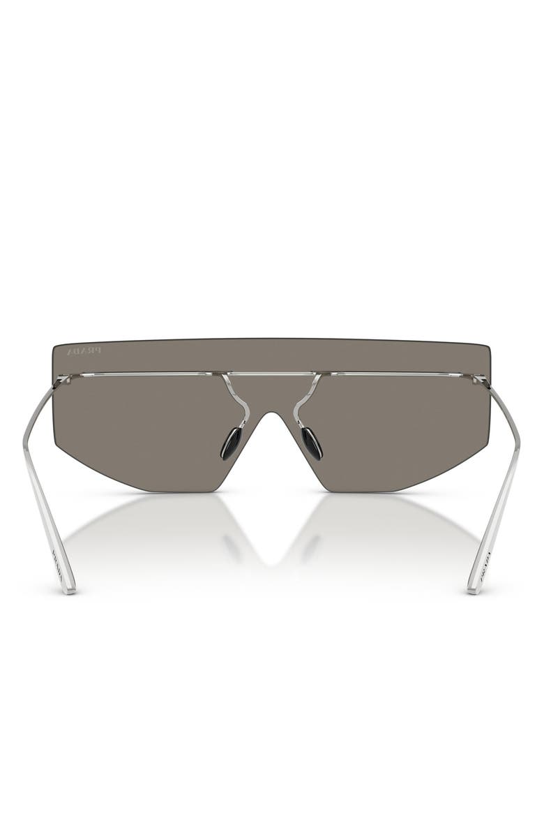 Prada 140mm Shield Sunglasses, Alternate, color, Silver/ Light Grey Silver