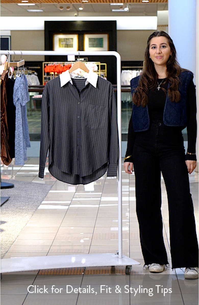 Oversize Pinstripe Button-Up Shirt, sales video thumbnail