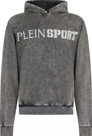 PLEIN SPORT Washed Hoodie Crackle Scratch Men