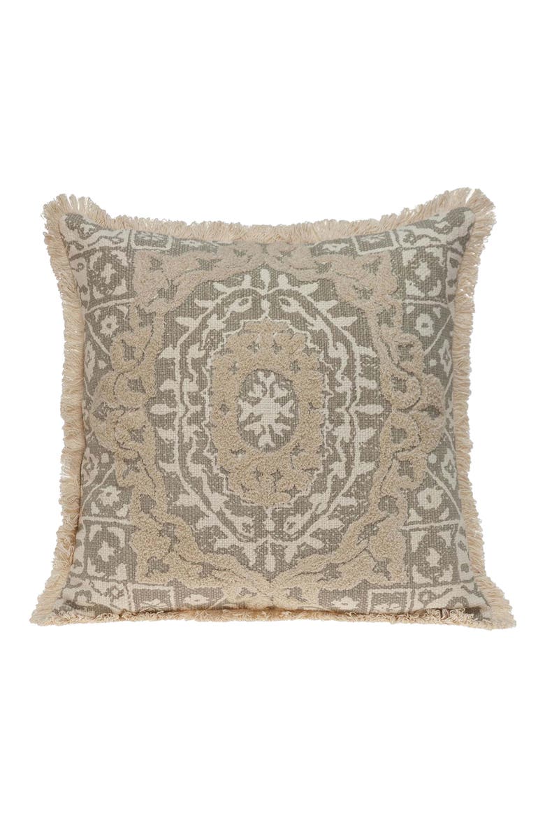 Abu Cotton Throw Pillow, Main, color, BEIGE