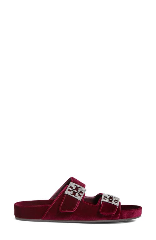 Tory Burch Mellow Pavé Slide Sandal In Burgundy