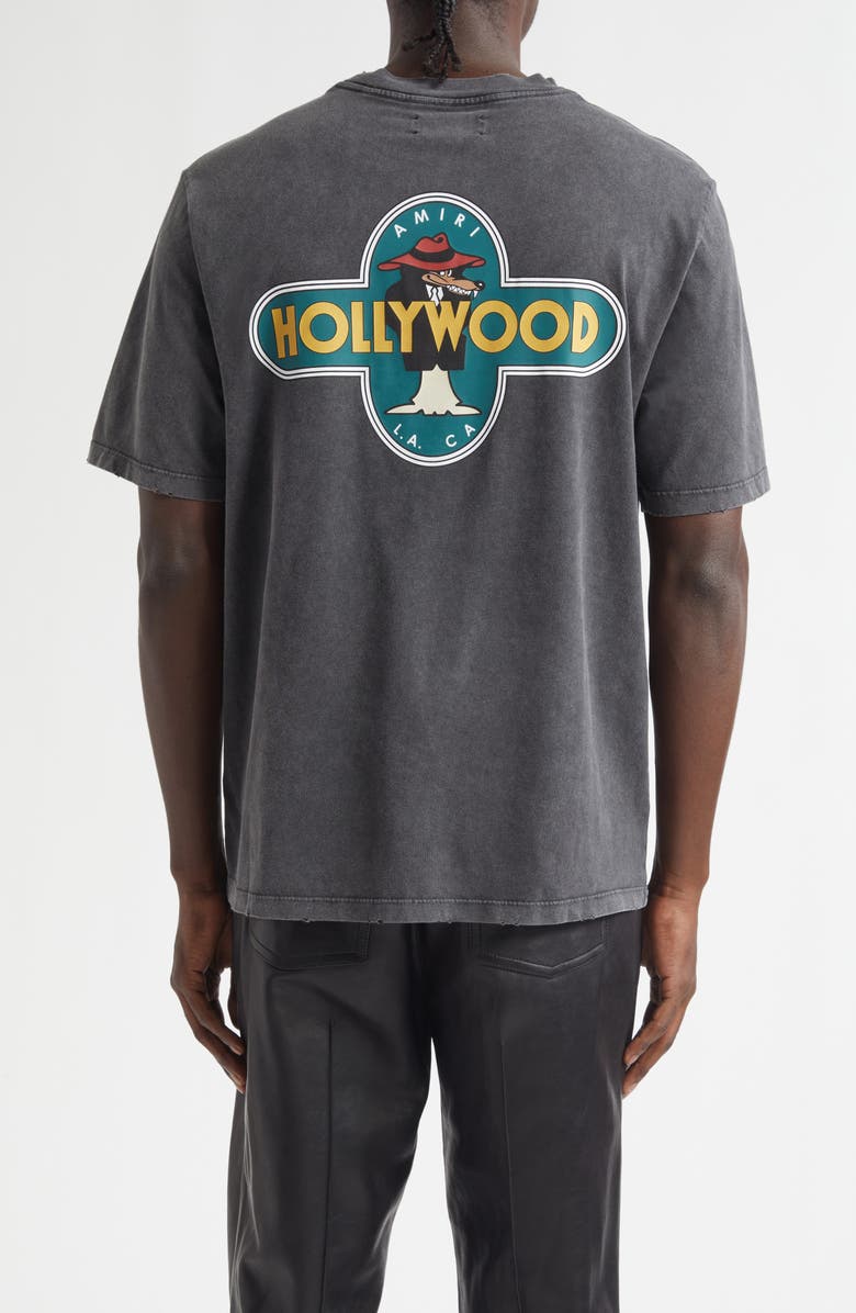 AMIRI Hollywood Wolf Graphic T-Shirt, Alternate, color, Black