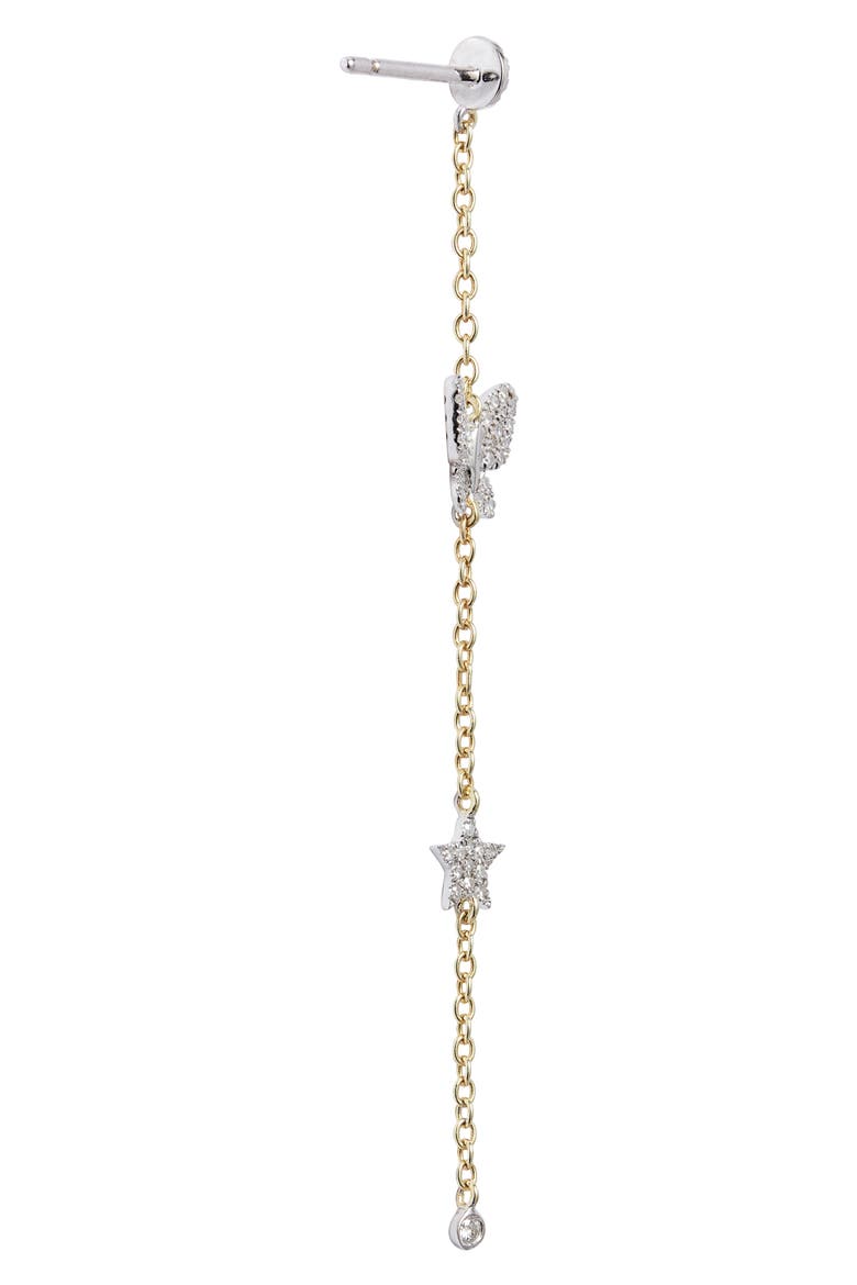 Butterfly Diamond Drop Earrings, Alternate, color, YELLOW GOLD