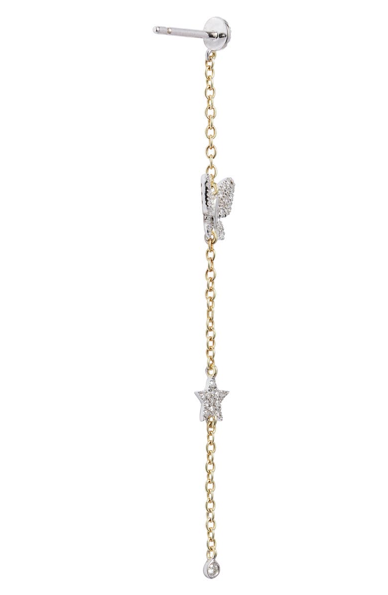Meira T Butterfly Diamond Drop Earrings, Alternate, color, Yellow Gold