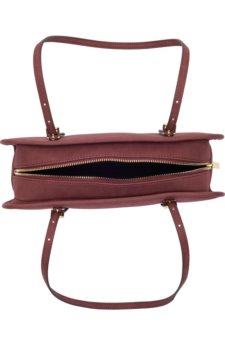 BCBG Suede East/West Shoulder Bag, Alternate, color, Cherry Wine