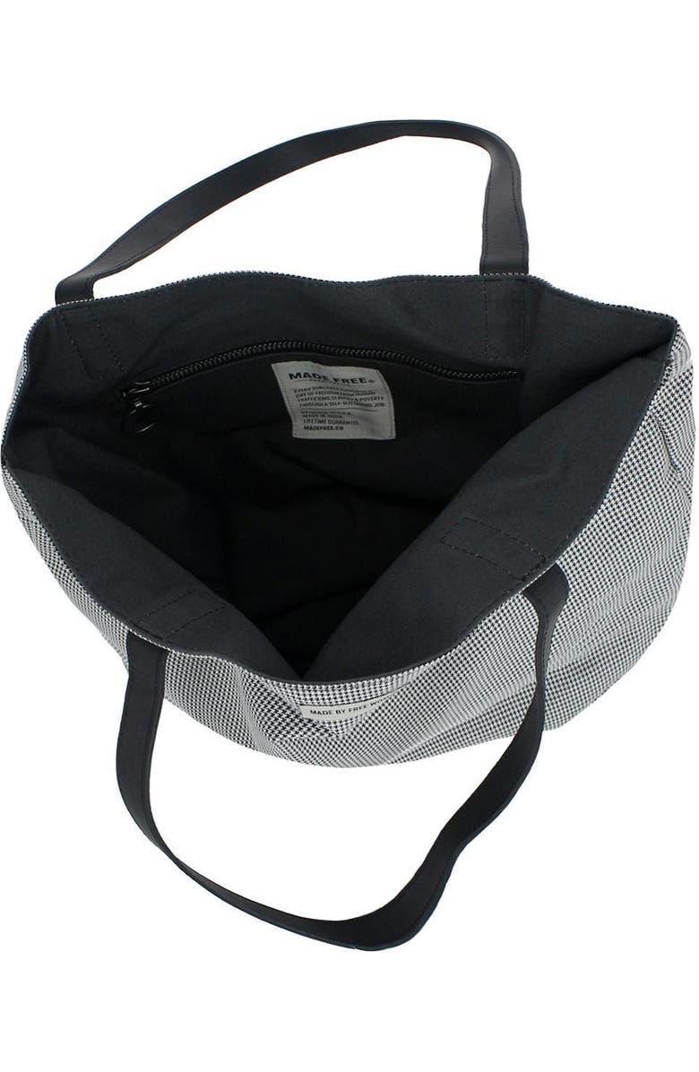 Made Free Houndstooth Print Day Tote, Alternate, color, Black