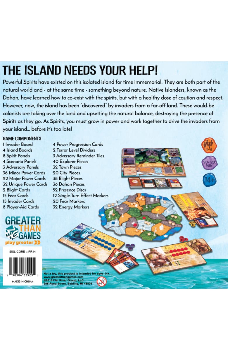 Greater Than Games Spirit Island Core Board Game, 1-4 Players, Alternate, color, Multicolored
