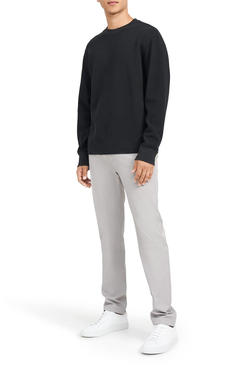 Meir Crew Studio Ottoman Sweater, Alternate, color, BLACK