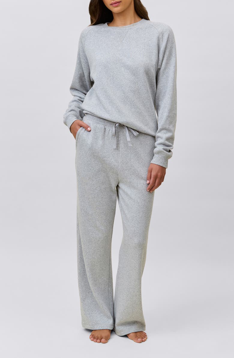 Papinelle So Soft Fleecy Organic Cotton Lounge Set, Alternate, color, Grey