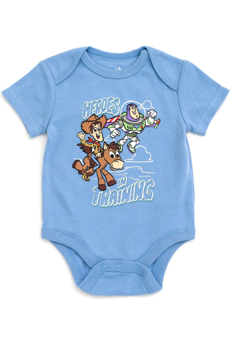 Pixar 3-Pack Short Sleeve Bodysuits, Alternate, color, Blue White Toy Story