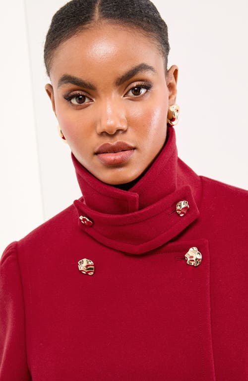 Lipsy Belted Double Breasted Coat In Red