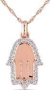 Julianna B. Diamond Hamsa Pendant Necklace 14k
