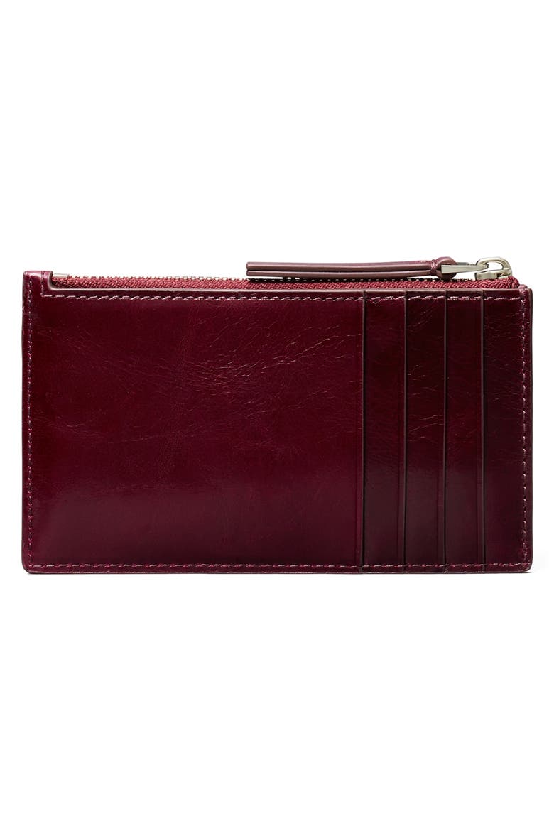 Small Kira Quilted Leather Card Case, Alternate, color, DARK CARMINE